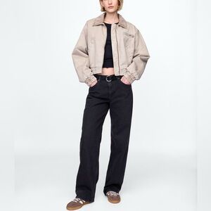 Gap Women’s 90s Loose Mid-Rise Slouchy Wide Leg Baggy Jeans, Black Wash Size 14S